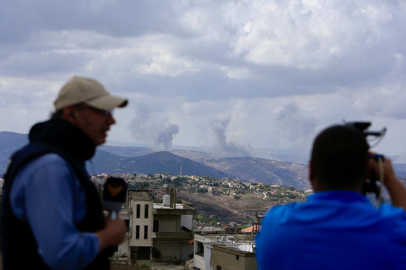 Picha hii ikionyesha moshi uliosababishwa na shambulizi la Israeli huko Marjeyoun, Lebanon, Septemba 23, 2024. (Picha na Ali Hashisho/Xinhua)