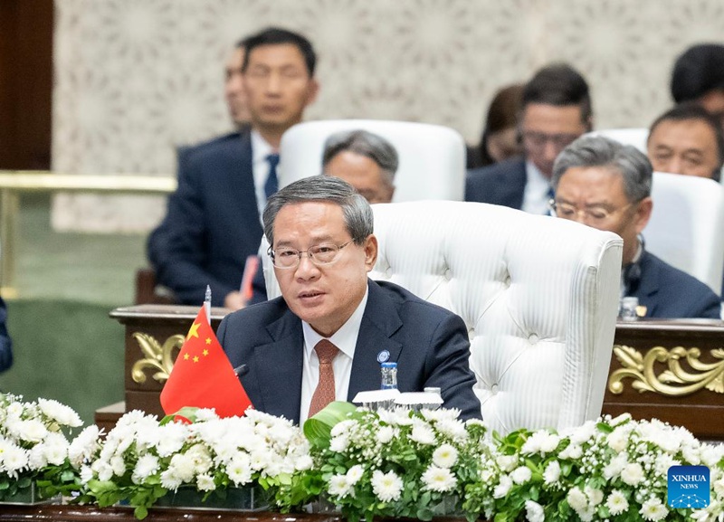 Waziri Mkuu wa China Li Qiang akihudhuria Mkutano wa 23 wa  Bodi la Wakuu wa Serikali za Nchi Wanachama wa Jumuiya ya Ushirikiano ya Shanghai (SCO)  huko Islamabad, Pakistan, Oktoba 16, 2024. (Xinhua/Li Tao)